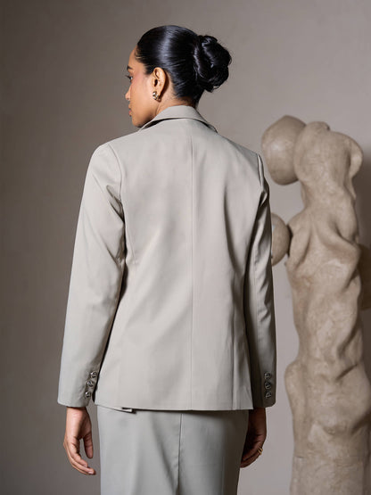 Jaren Double Breasted Blazer-Grey