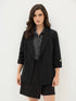 Ecuador Rolled-Up Sleeves Blazer-Black