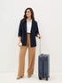 Ecuador Rolled-Up Sleeves Blazer-Navy