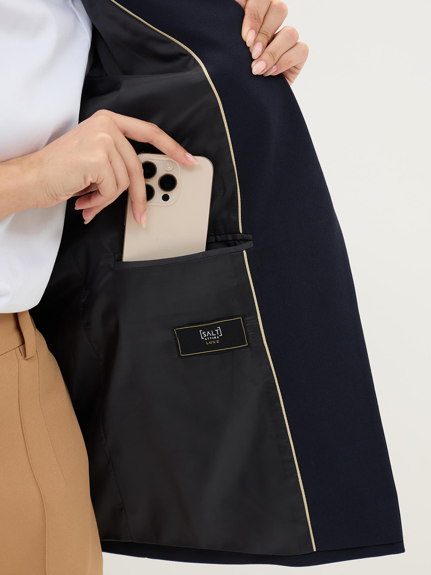 Ecuador Rolled-Up Sleeves Blazer-Navy