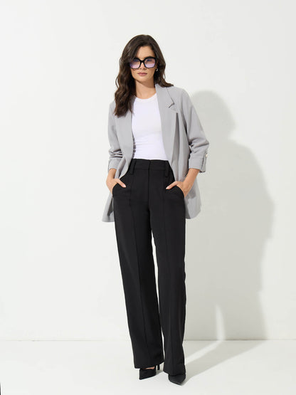 Ecuador Rolled-Up Sleeves Blazer-Cool Grey