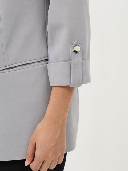 Ecuador Rolled-Up Sleeves Blazer-Cool Grey
