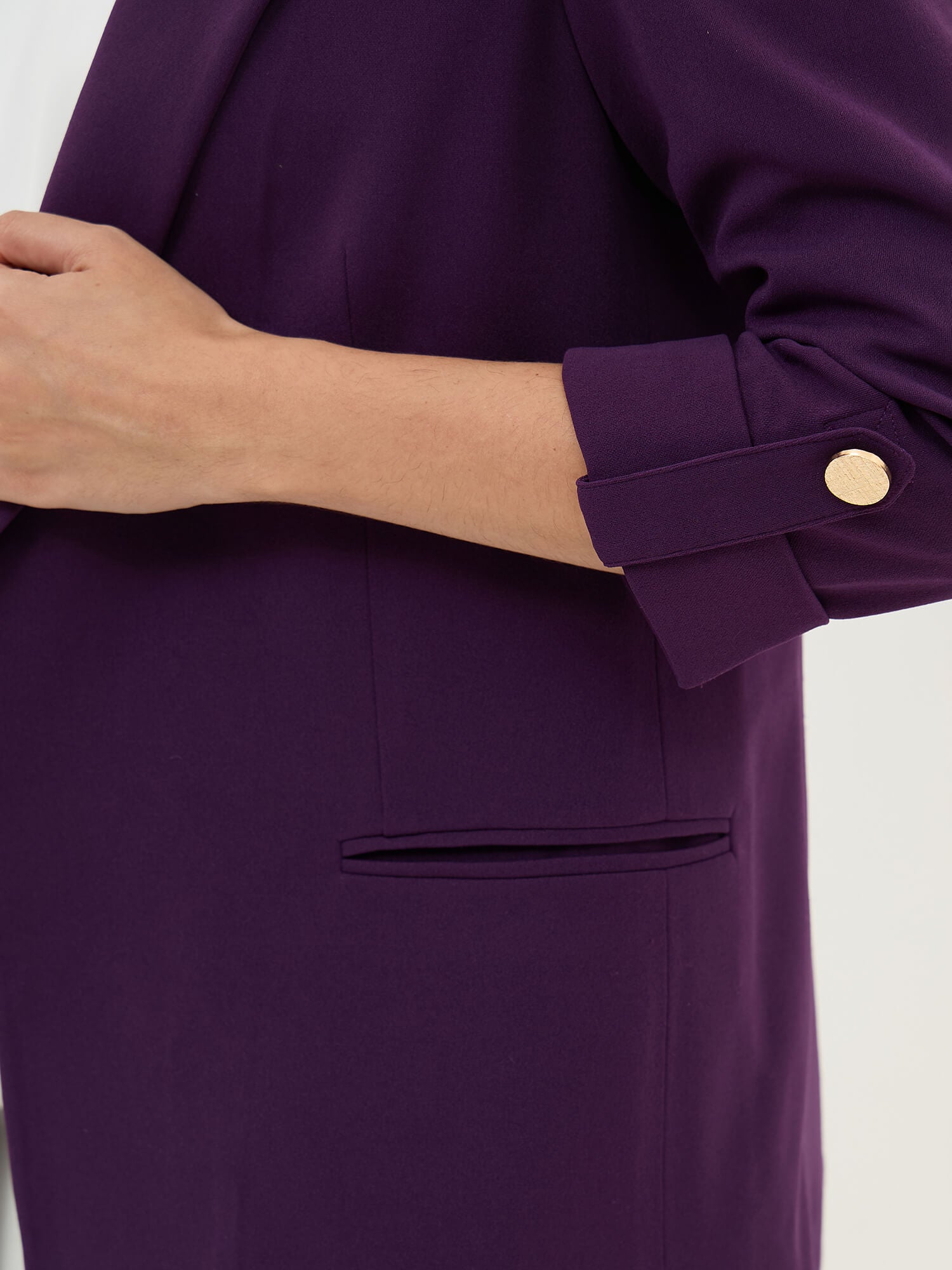 Ecuador Rolled-Up Sleeves Blazer-Purple