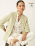 Spunky Ruched Sleeve Blazer-Mint Green