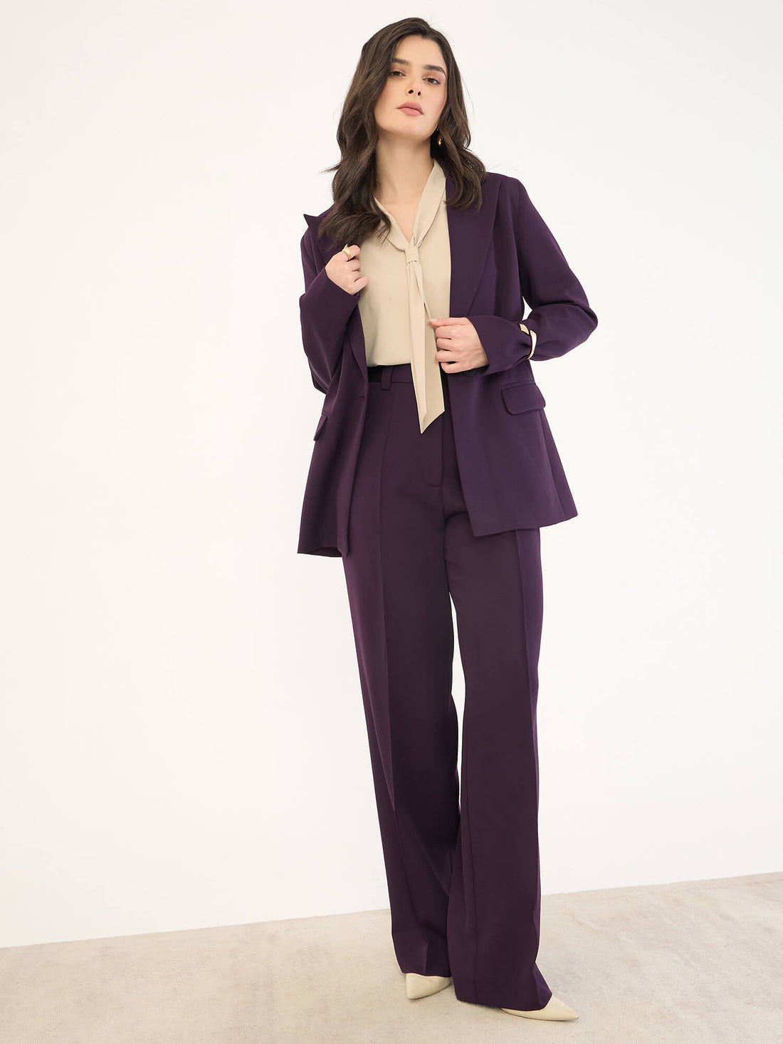 Iris Single Breasted Blazer-Purple