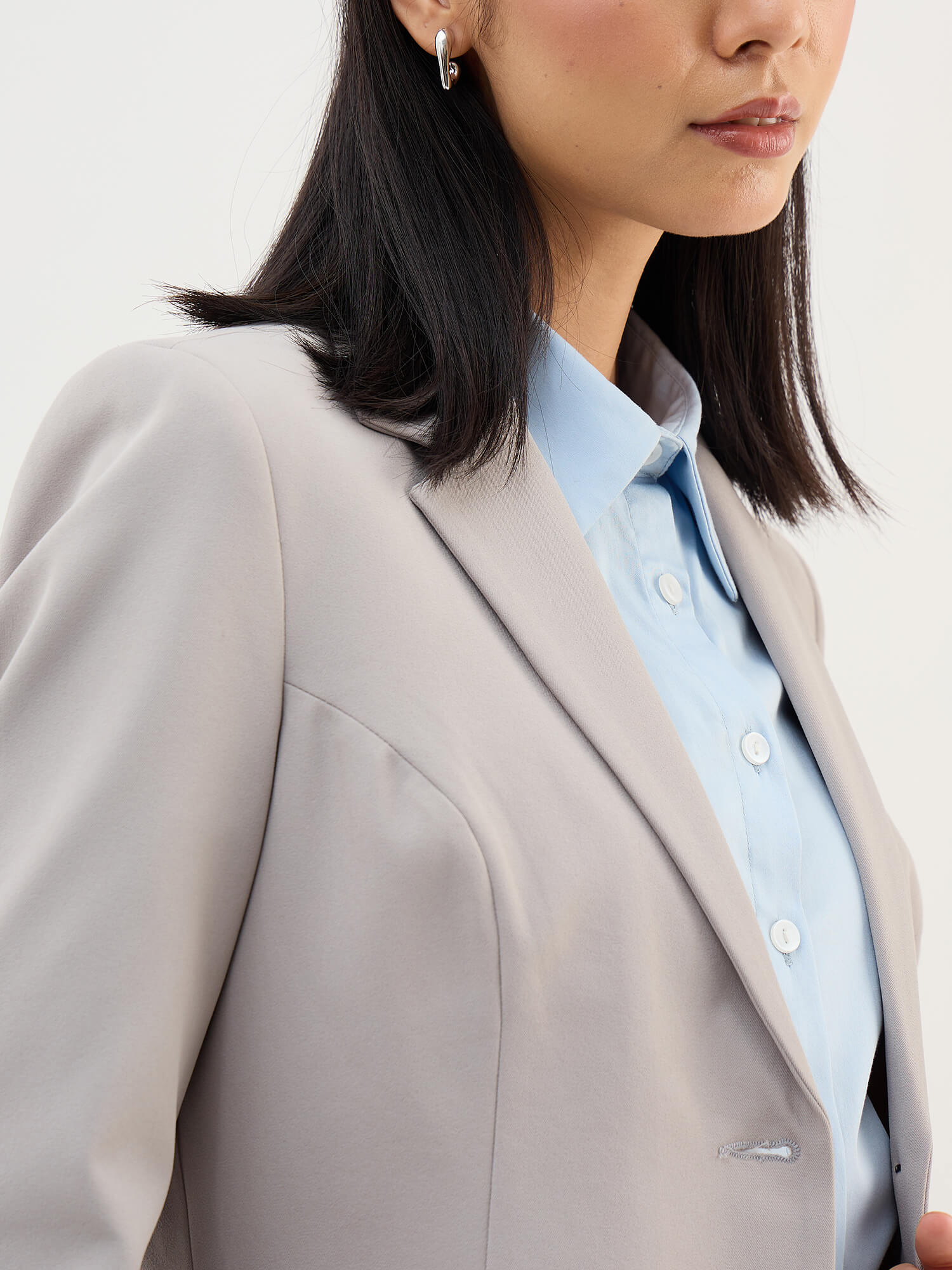 Berlin Single Breasted Blazer-Grey