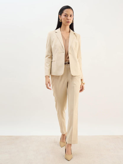 Grace Single Breasted Blazer-Ivory
