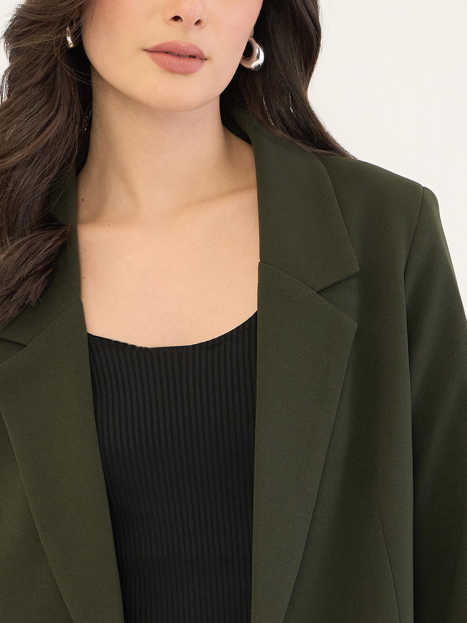 Ecuador Rolled-Up Sleeves Blazer-Olive