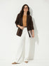 Ecuador Rolled-Up Sleeves Blazer-Chocolate Brown