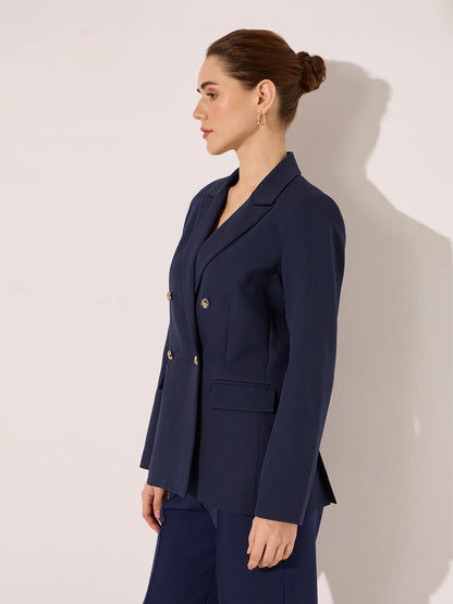 Imperia Clean Front Blazer-Midnight Blue