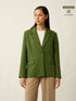 Meridian Contrast Lining Blazer-Forest Green