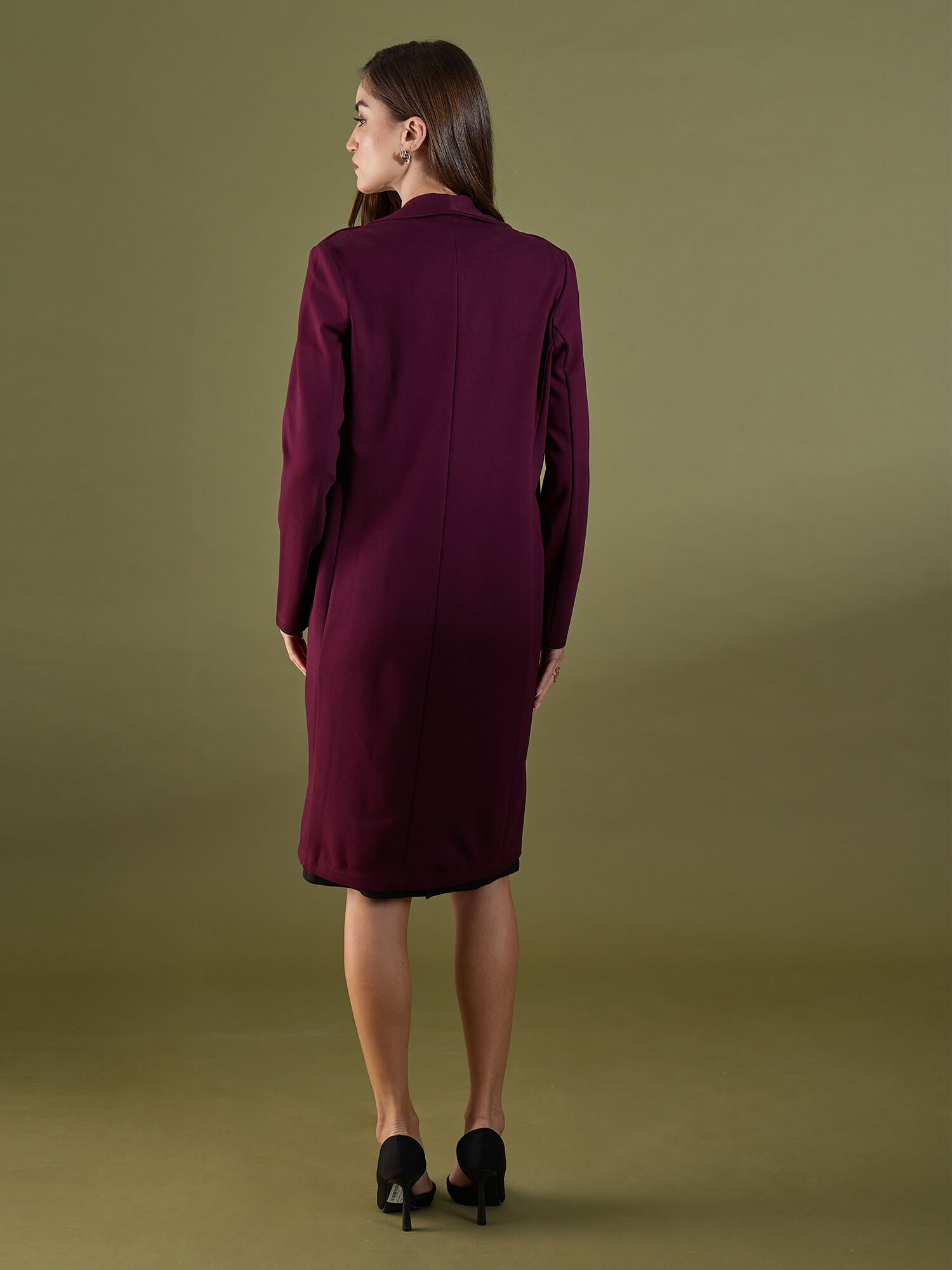 Whistler Shawl Collar Cape-Deep Wine