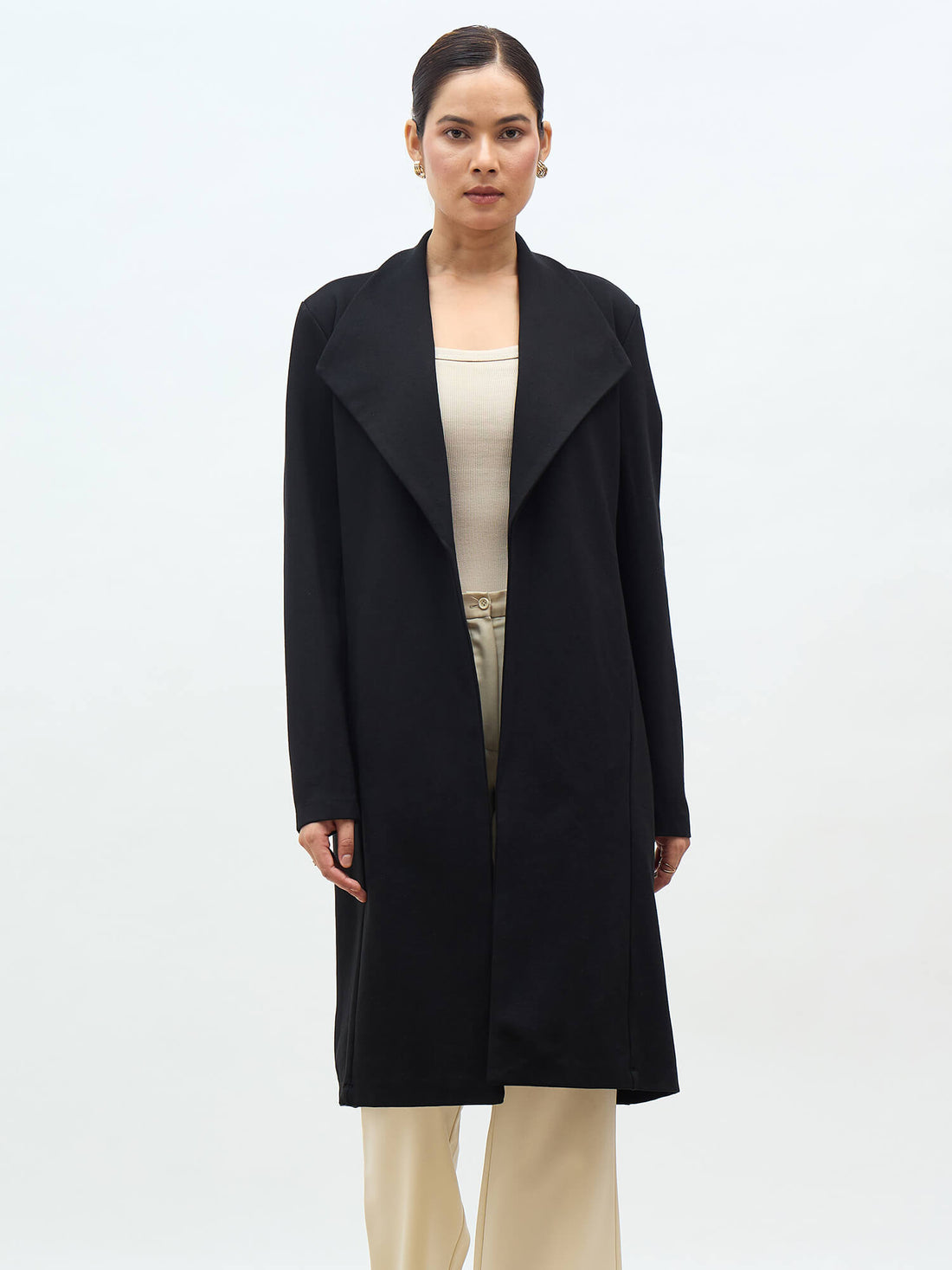 Whistler Shawl Collar Cape-Black