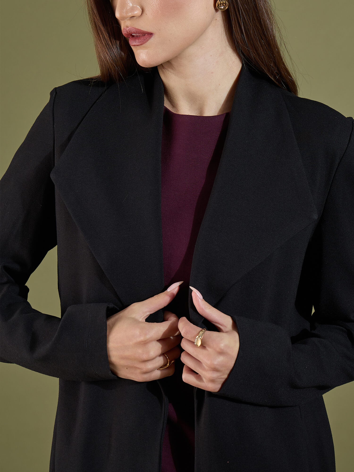Whistler Shawl Collar Cape-Black