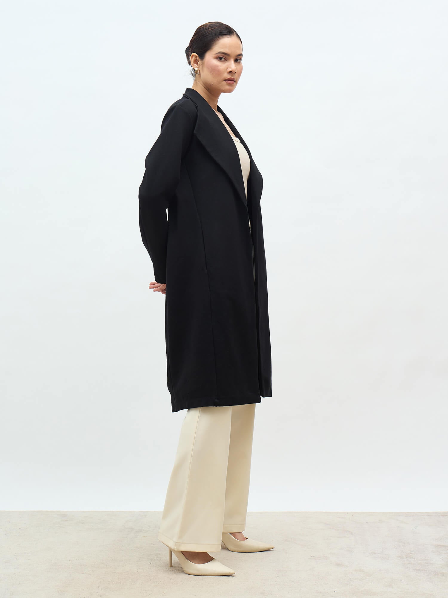 Whistler Shawl Collar Cape-Black