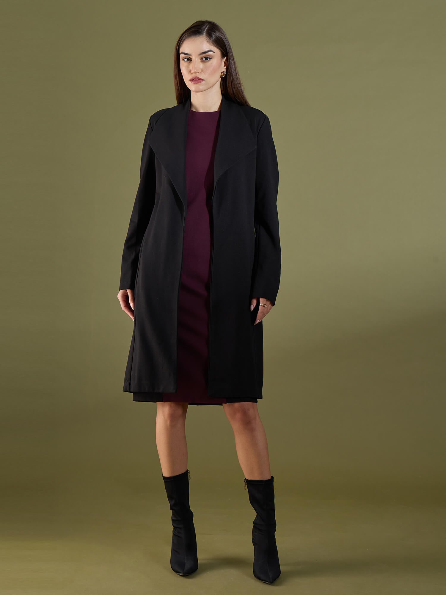 Whistler Shawl Collar Cape-Black