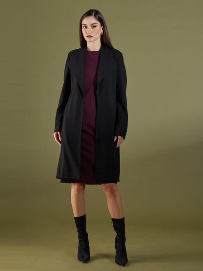 Whistler Shawl Collar Cape-Black