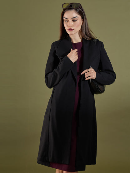 Whistler Shawl Collar Cape-Black