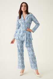 Everlasting Paisley Co-Ord Set - Blue & White