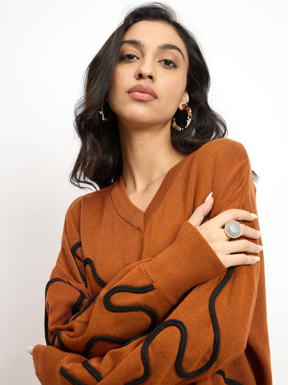 Scribble Co-Ord Set Appliqué Co-Ord Set - Rust
