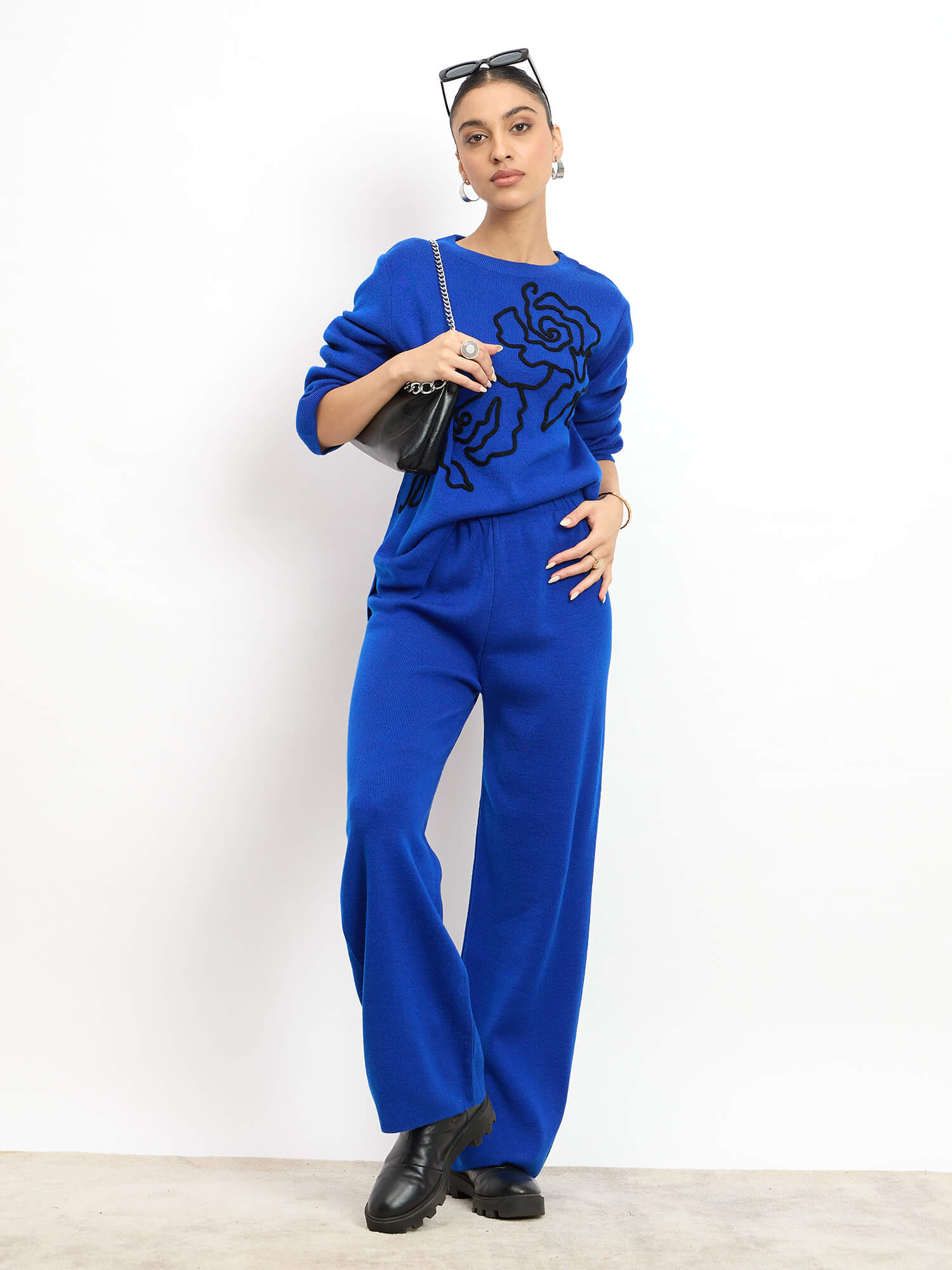 Liana Appliqué Co-Ord Set - Cobalt Blue