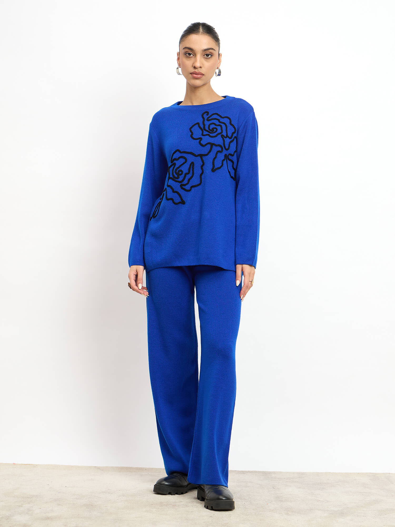 Liana Appliqué Co-Ord Set - Cobalt Blue