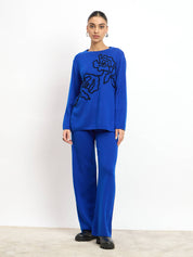 Liana Appliqué Co-Ord Set - Cobalt Blue