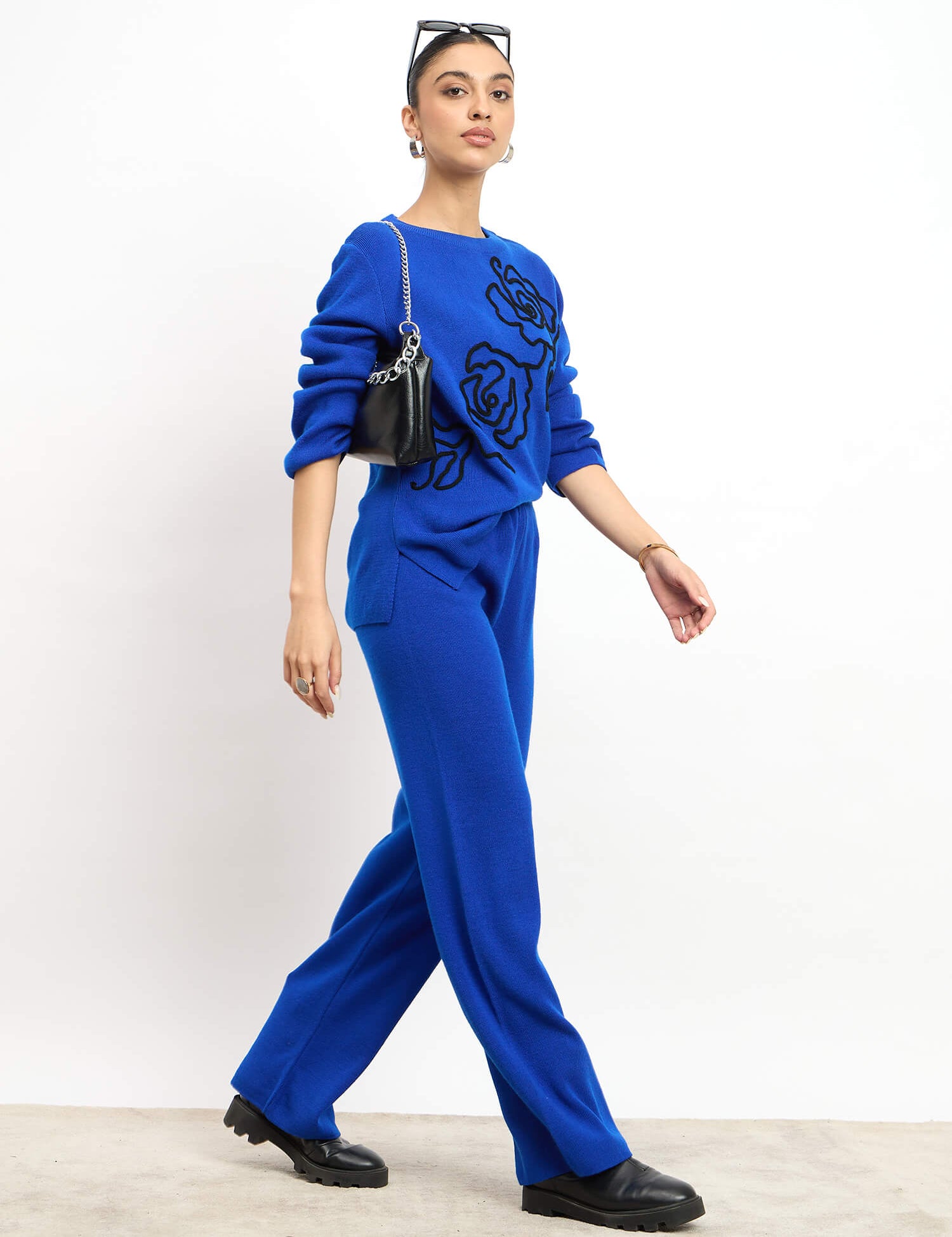 Liana Appliqué Co-Ord Set - Cobalt Blue