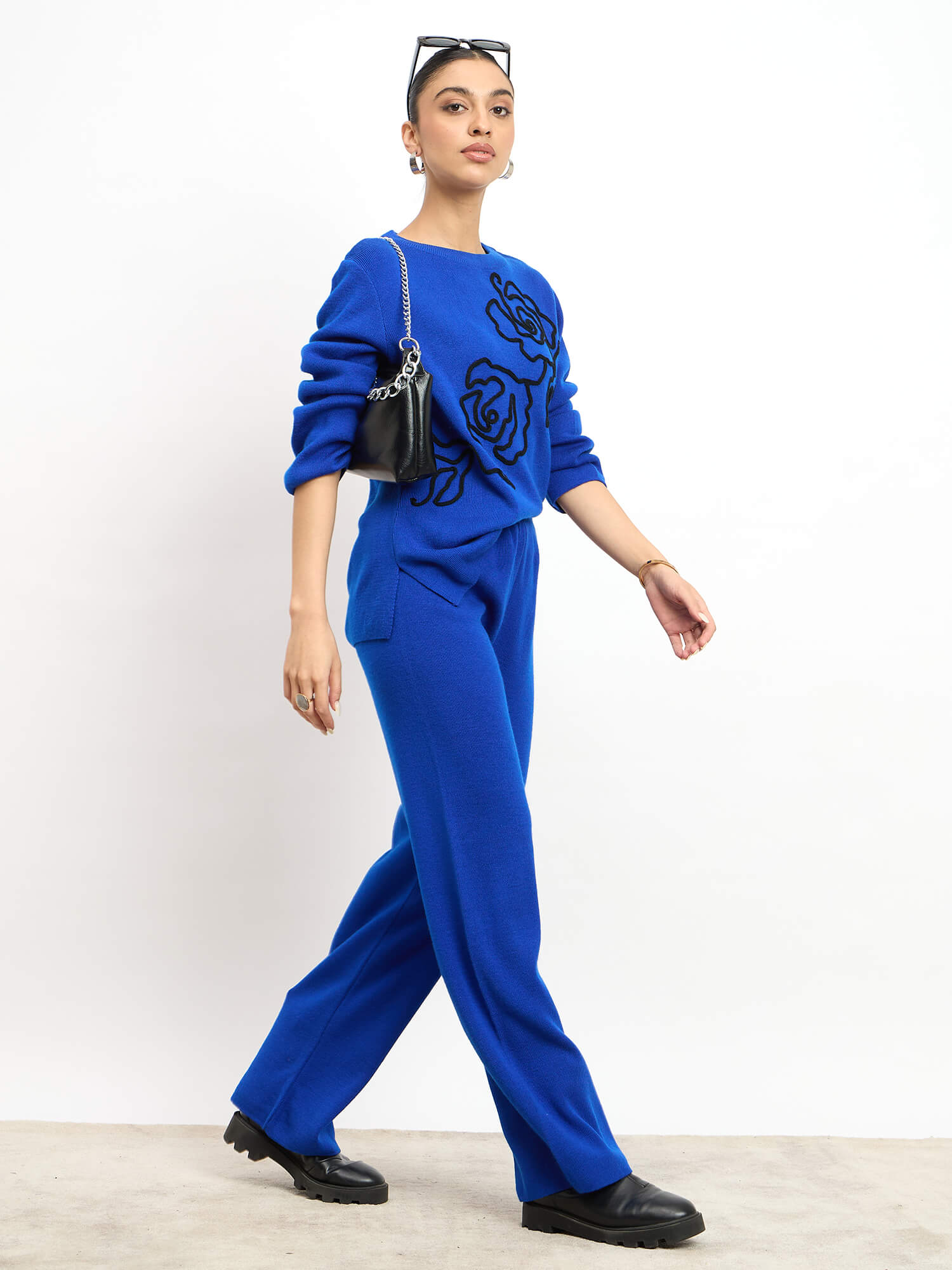 Liana Appliqué Co-Ord Set - Cobalt Blue