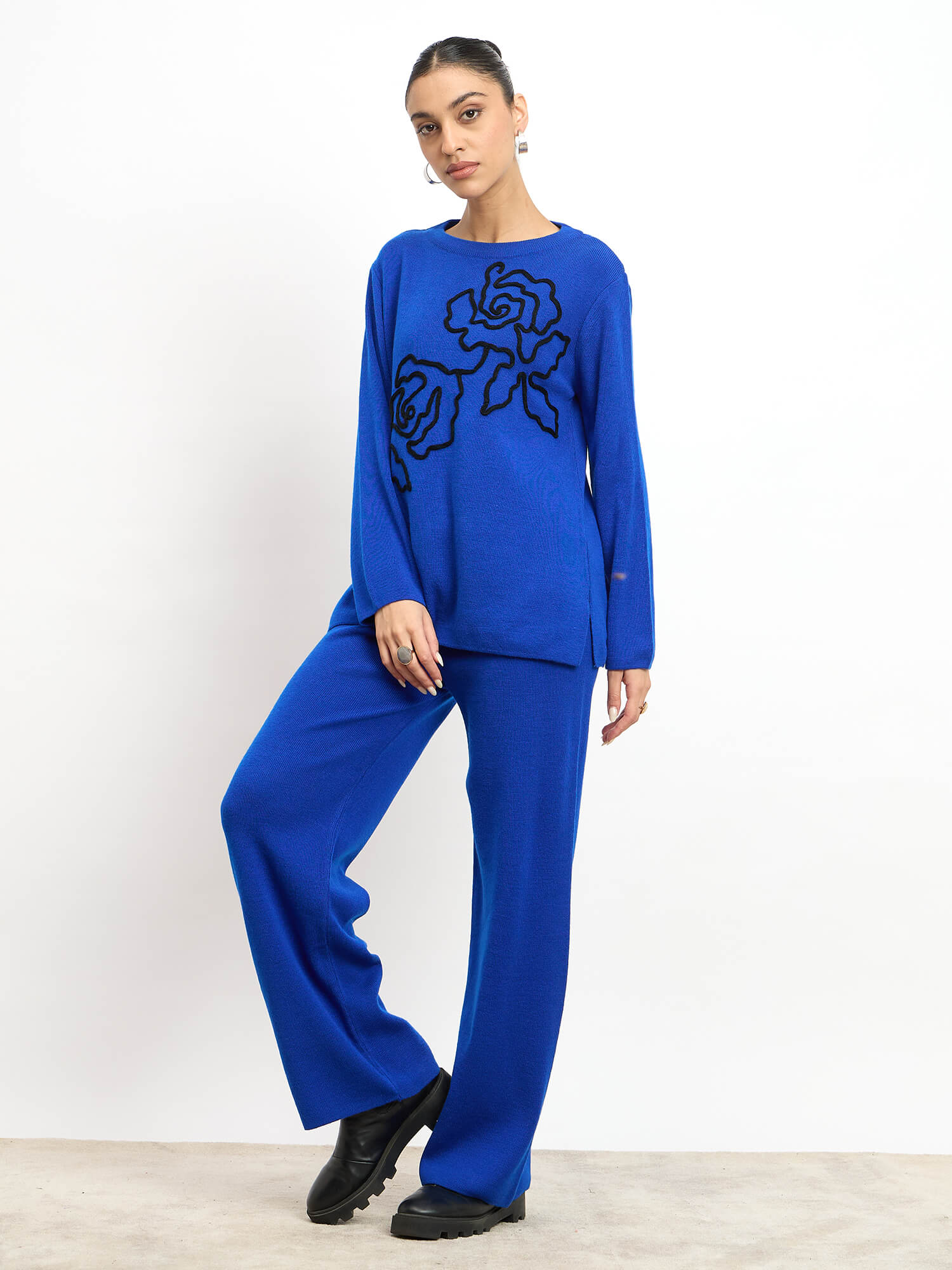 Liana Appliqué Co-Ord Set - Cobalt Blue