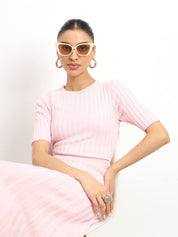 Caroline Ribbed Co-ord Set - Pink