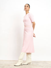 Caroline Ribbed Co-ord Set - Pink