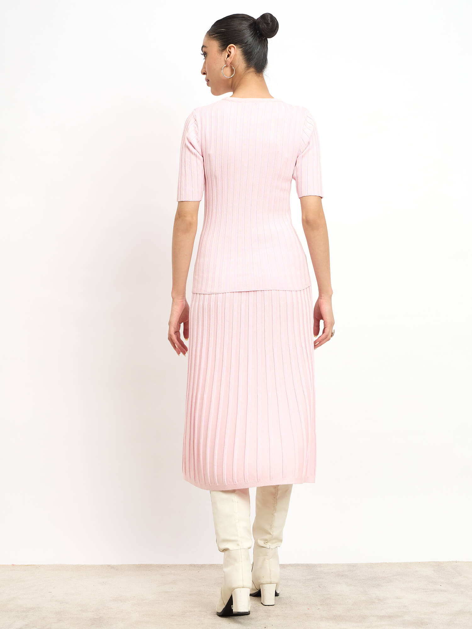 Caroline Ribbed Co-ord Set - Pink