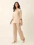 Demi Neck Chain Satin Co-Ord-Beige