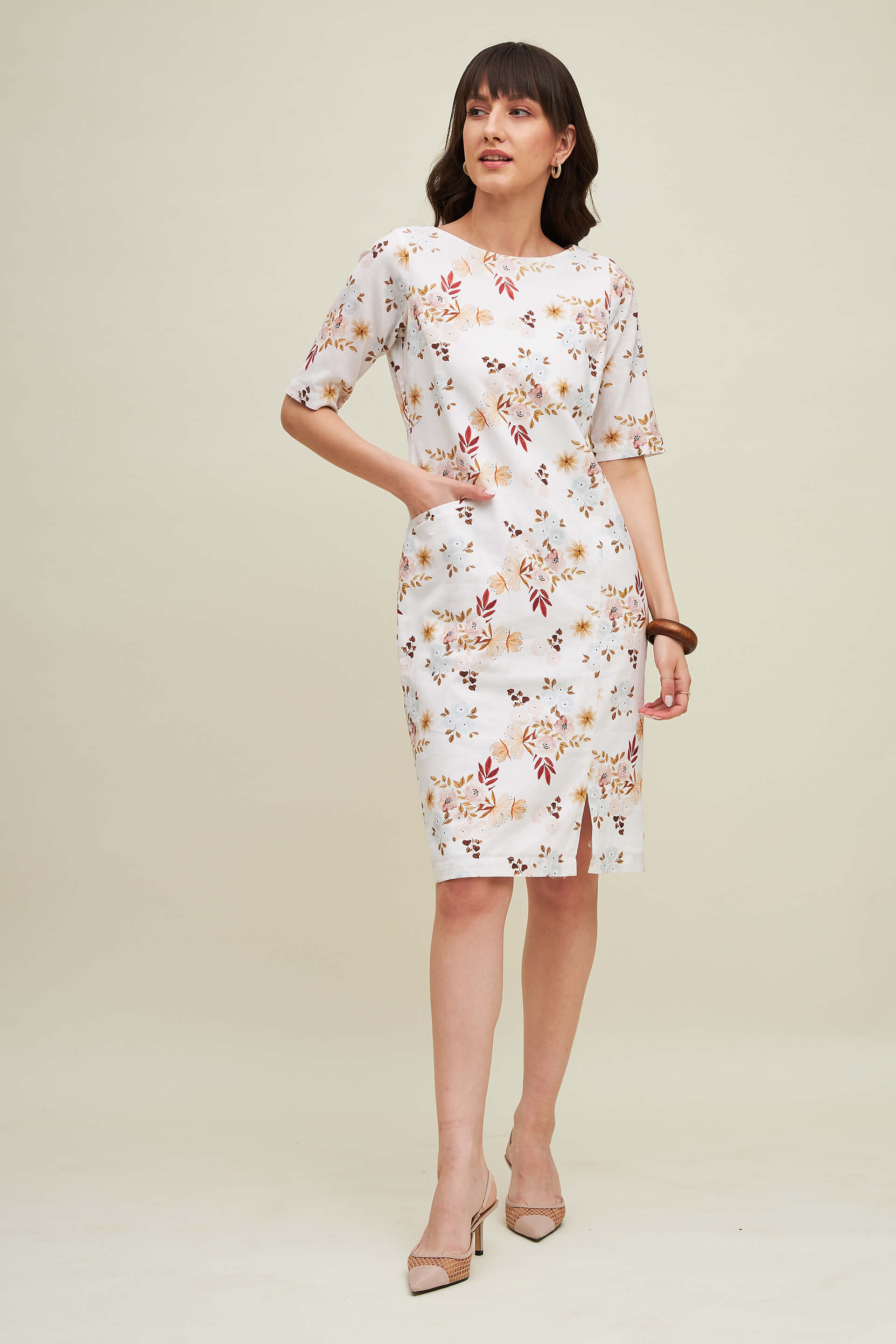 Antalya Floral Shift Dress - Floral White