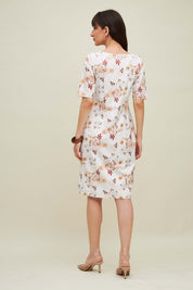 Antalya Floral Shift Dress - Floral White