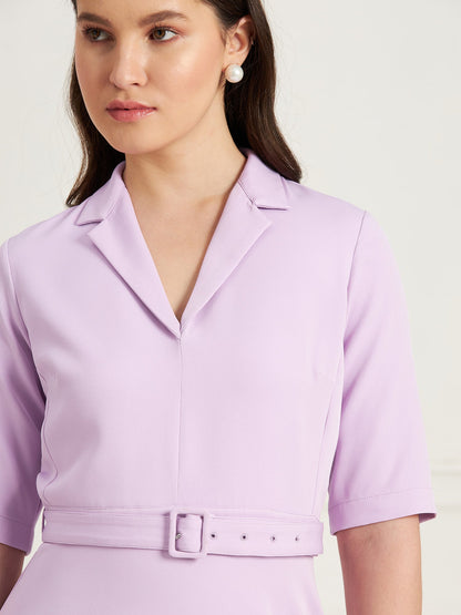 Simpatico Collared Dress-Lavender