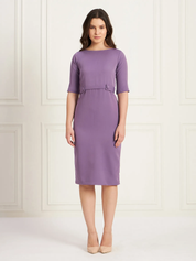 Marvellous Tab Detail Dress - Purple Hue