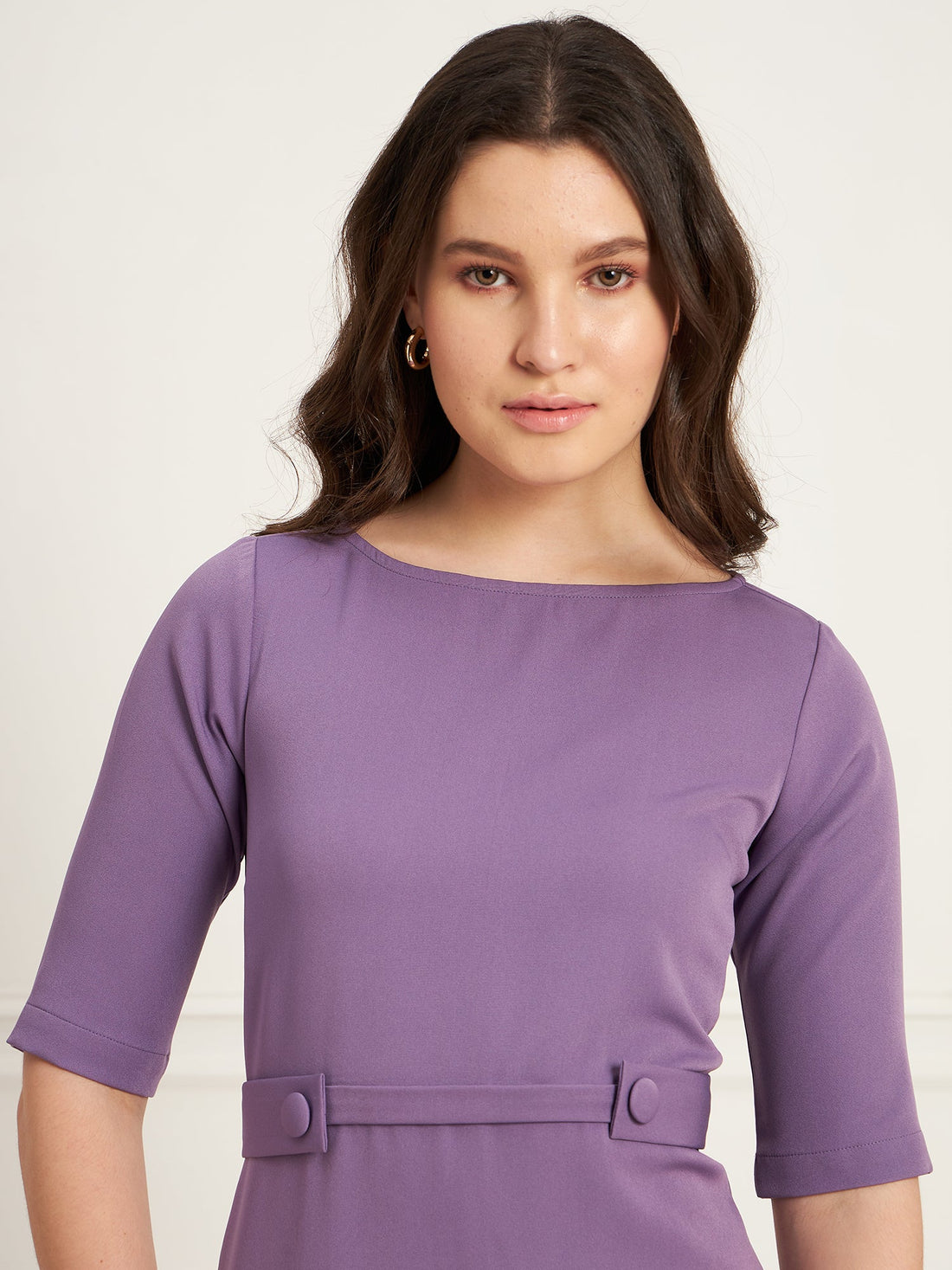 Mystical Tab Detail Dress - Purple