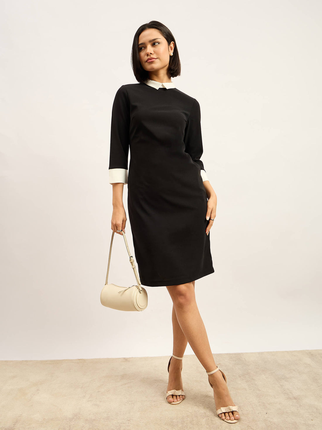 Peppery Shirt style Dress - Black