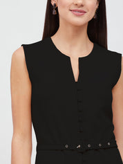 Zenith Button-Down Dress-Black