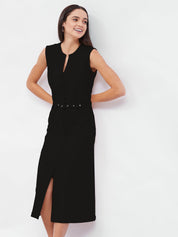 Zenith Button-Down Dress-Black