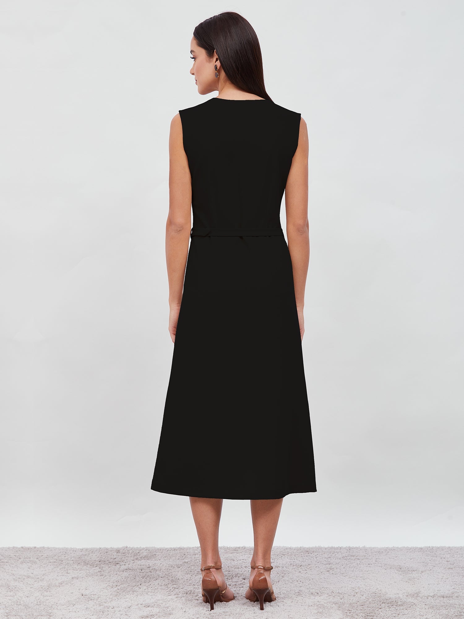 Zenith Button-Down Dress-Black