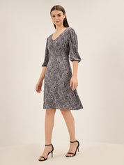 Persia Paisley Fit and Flared Dress - Multicolor