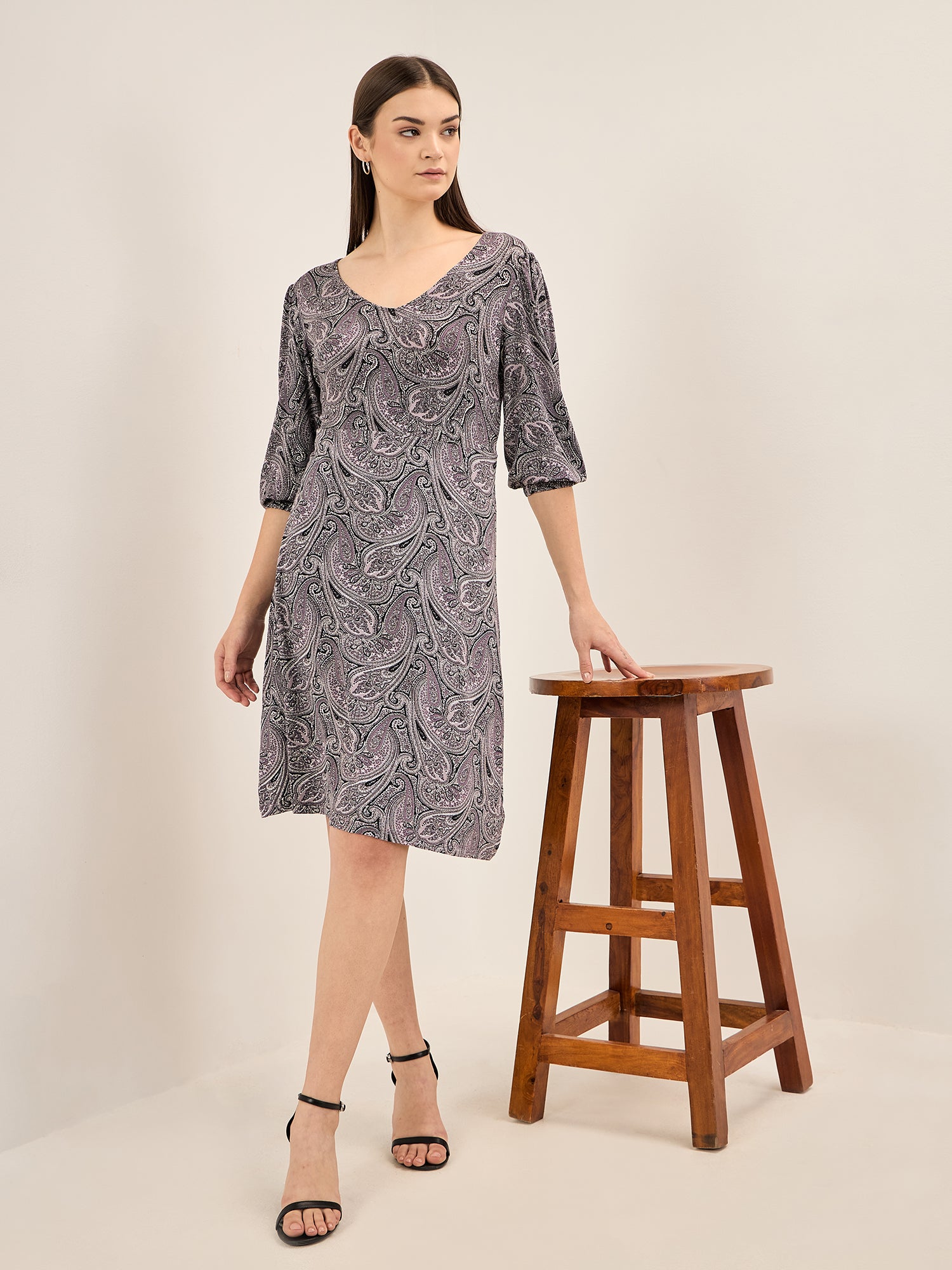 Persia Paisley Fit and Flared Dress - Multicolor