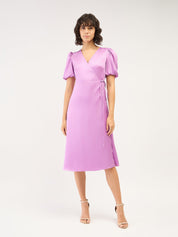 Havana Midi Length Wrap Dress - Lavender