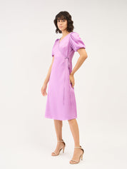 Havana Midi Length Wrap Dress - Lavender