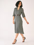Nexus Geometric Midi Dress - Black & Ivory