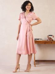 Starla Wrap Dress - Pink
