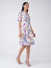 Penna Floral Shirt Dress-Multicolor